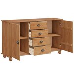vidaXL Buffet avec tiroir Marron 133 5 x 40 x 79 cm Bois massif en pin