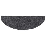 vidaXL Tapis d'escalier autocollants 10 pièces 65 x 21 x 4 cm Gris foncé Demi-rond Grand