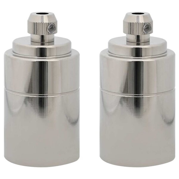 vidaXL Douilles de lampe 2 Pièces nickel satiné E27