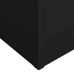 Armoire de bureau avec 3 étagères réglables rangement sécurisé 90 x 40 x 180 cm en acier noir 02_0046808