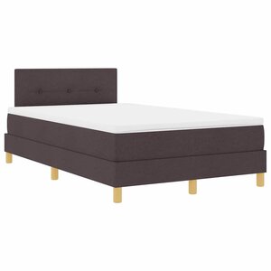 vidaXL Lit à ressort LED avec matelas Marron foncé 120 x 200 cm tissu