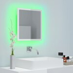 Vidaxl miroir à led de bain blanc brillant 40x8 5x37 cm acrylique