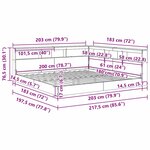 vidaXL Lit bibliothèque en chêne fumé 180x200 cm en bois reconstitué