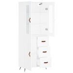vidaXL Buffet haut Blanc 69 5x34x180 cm Bois d'ingénierie