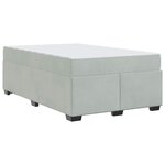 vidaXL Cadre de lit avec matelas Gris clair 120 x 190 cm Velours