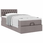vidaXL Lit ottoman avec matelas taupe 100x200 cm tissu