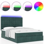 vidaXL Cadre de lit ottoman avec matelas vert foncé 140x190 cm velours