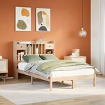 vidaXL Lit bibliothèque sans matelas 135x190 cm bois de pin massif