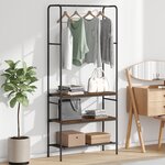 vidaXL Portant à vêtements avec étagères Chêne fumé 77 x 30 x 171 cm