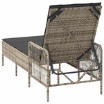 vidaXL Chaise longue avec coussin Gris clair 157 x 55 x 92cm polyrotin