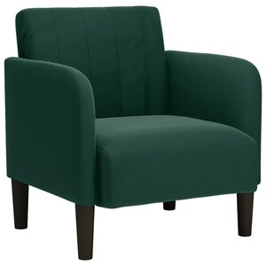 vidaXL Fauteuil avec accoudoirs vert foncé 54 cm velours