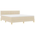 vidaXL Lit à ressort LED avec bandes LED Crème 180 x 200 cm tissu