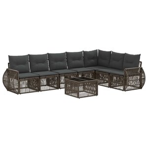 vidaXL Ensemble de canapé de jardin 8 pc Gris et Gris foncé polyrotin