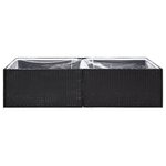 vidaXL Jardinière Noir 157x80x40 cm Résine tressée