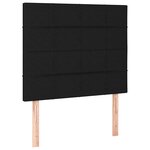 vidaXL Sommier à lattes de lit avec matelas Noir 90x200 cm Tissu