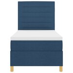 vidaXL Lit avec sommier à ressorts et matelas bleu simple en tissu