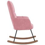 vidaXL Chaise à bascule Rose Velours