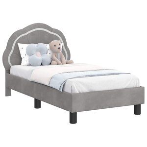 vidaXL Cadre de lit pour tout-petit avec tête de lit Gris clair