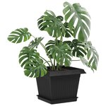 vidaXL Pots de plantes 24 Pièces Noir 23 x 23 x 17 5 cm Plastique