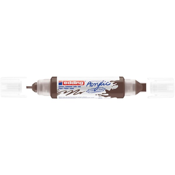 Marqueur acryl 3d dble pointe 5400 marron chocolat 2-3 mm  5-10 mm x 5 EDDING