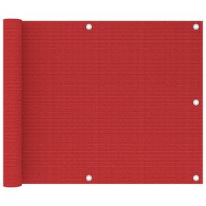 vidaXL Écran de balcon Rouge 75x600 cm PEHD