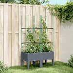 vidaXL Jardinière avec treillis gris 80x40x142 5 cm PP