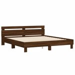 vidaXL Cadre de lit avec LED sans matelas chêne marron 160x200 cm