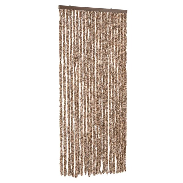 vidaXL Rideau anti-mouches beige et marron foncé 90x200 cm chenille
