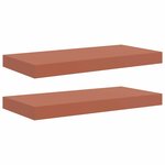 vidaXL Étagère Murale 2 pc Rouge 50 x 23 5 x 3 8 cm Bois d'ingénierie