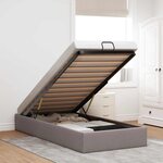 vidaXL Cadre de lit ottoman sans matelas taupe 90x200 cm tissu