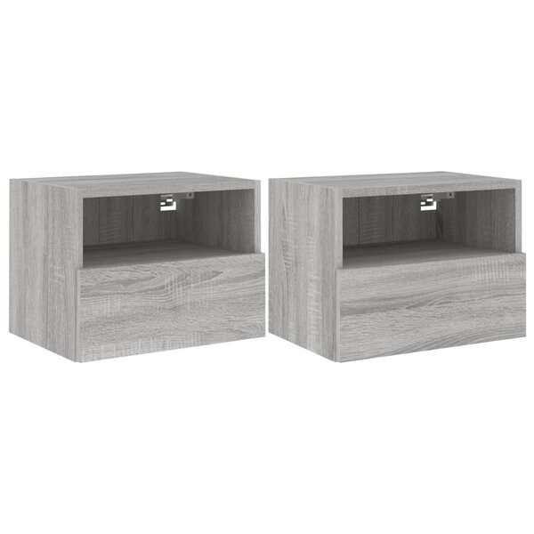 vidaXL Meubles TV muraux 2Pièces sonoma gris 40x30x30cm bois d'ingénierie