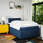 vidaXL Sommier à lattes de lit avec matelas Bleu 120x200 cm Tissu