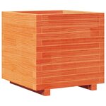 vidaXL Jardinière cire marron 50x50x49 5 cm bois de pin massif
