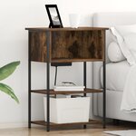 vidaXL Cabinet de chevet Chêne fumé 55 x 31 x 76 cm Bois d'ingénierie