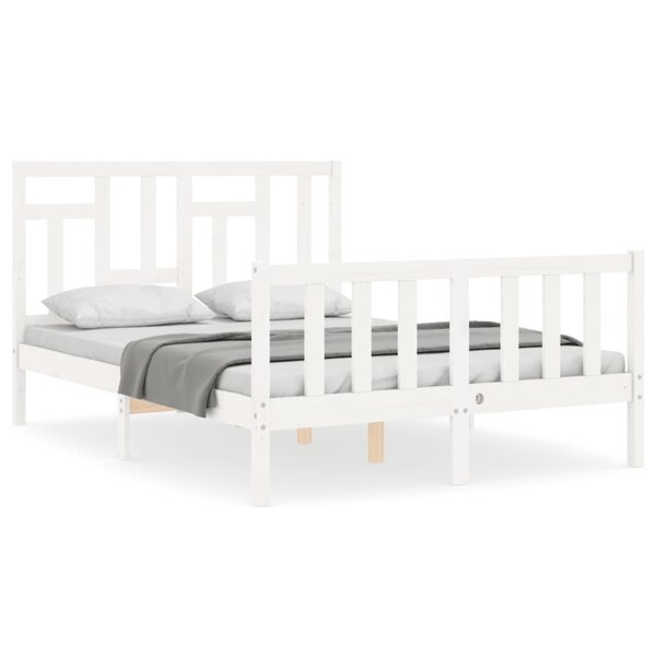 vidaXL Cadre de lit sans matelas blanc 120x200 cm bois de pin massif