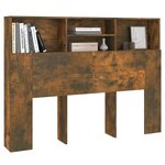 vidaXL Armoire de tête de lit Chêne fumé 140x19x103 5 cm