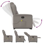 vidaXL Fauteuil inclinable de massage électrique Taupe Tissu