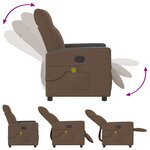 vidaXL Fauteuil de massage inclinable Marron Tissu