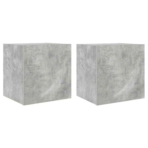 vidaXL Meubles TV muraux et lumières LED 2Pièces gris béton 40 5x35x40 cm