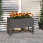 vidaXL Jardinière Gris 78x40x52 cm Bois massif de pin