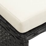 vidaXL Tabourets de jardin lot de 4 avec coussins Résine tressée Noir