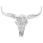 vidaXL Crâne de taureau Argent 53 x 11 x 40 cm Aluminium