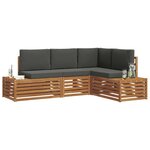 vidaXL Ensemble de canapés d'extérieur 4 Pièce Naturel et Anthracite