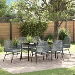 vidaXL Ensemble de salle à manger pour jardin 7 Pièces Gris polyrotin