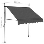 vidaXL Auvent manuel rétractable avec LED 100 cm Anthracite