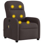 vidaXL Fauteuil de massage inclinable Marron foncé Tissu