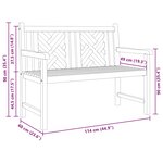 vidaXL Banc de jardin Marron 114 x 60 x 90 cm Bois de teck solide