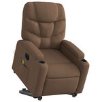vidaXL Fauteuil inclinable de massage électrique Marron Tissu