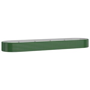 vidaXL Lit surélevé de jardin Acier galvanisé 396x100x36cm Vert