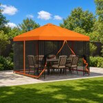 vidaXL Abri de jardin avec parois 3 x 3 m Orange Polyester et Acier